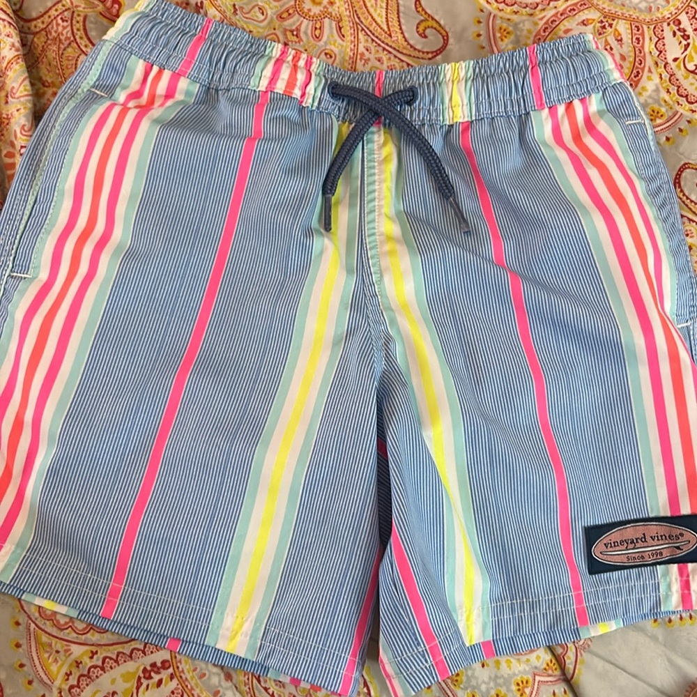 Vineyard Vines Boys swim trunks.